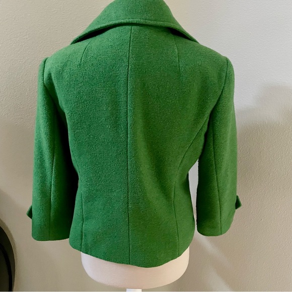 CAbi 659 Peacoat Clover Green Double Breasted Wool Blend Size 6 - Picture 3 of 6